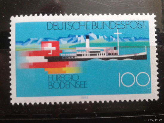 Германия 1993 корабль, флаг** Михель-1,7 евро