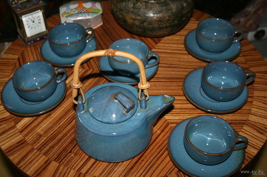Керамика глазурированная Япония комплект  6 шт. Старая работа чайный сервиз