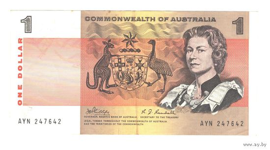 Австралия 1 доллар 1969 года. Тип P 37c. Состояние XF