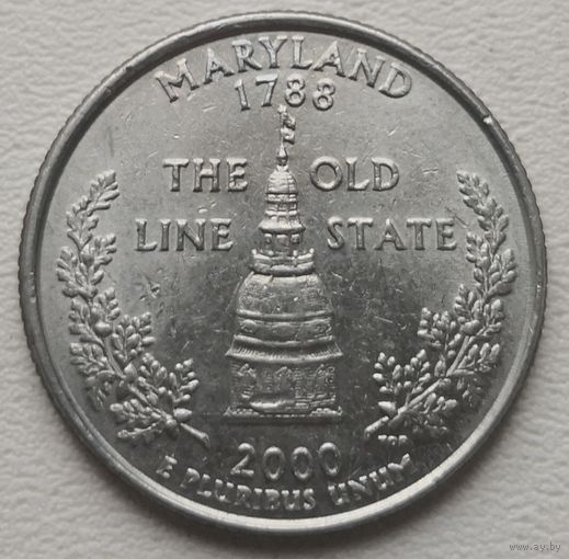 США 25 центов (квотер) 2000 Р Maryland