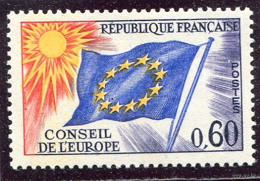 Франция. Марки Европарламента. Флаг. Из вып.1965