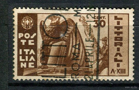 Королевство Италия - 1935 - Орел, книга и мушкет 30С - [Mi.521] - 1 марка. Гашеная.  (Лот 106AL)