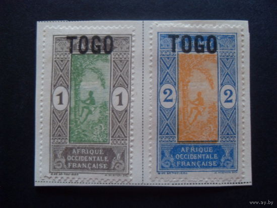 Того. Французская оккупация (Дагомея. Mi:TG 42,43) 1921