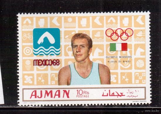 Аджман-1969,(Мих.450)  ** ,  ,Спорт, Победители ОИ-1968