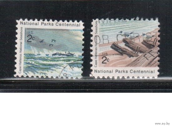 США-1972, (Мих.1062,1064) , гаш.  , Нац. парки, Птицы,