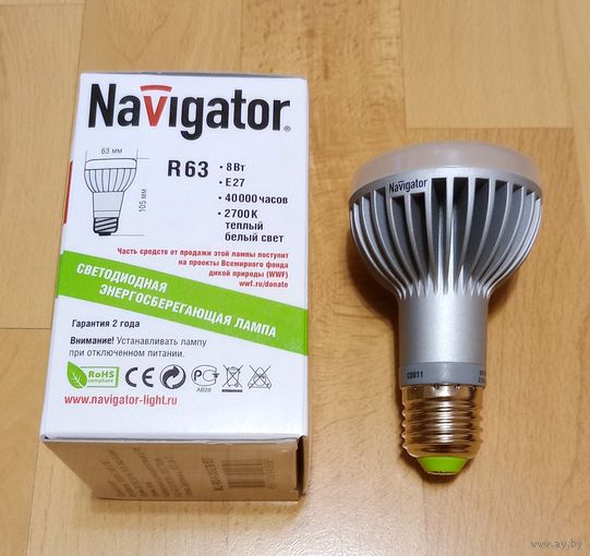 Светодиодная лампочка Navigator R63 E27 8 Вт 2700 К