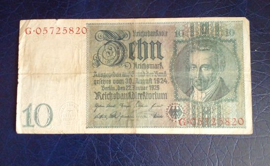 Германия 10 марок 1929 г G 05725820 Веймарская республика