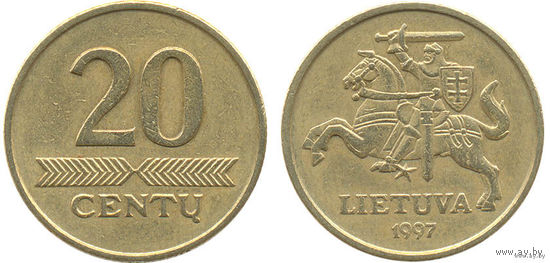 Литва, 20 центов 1997