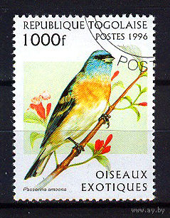 1996 Того. Лазурный овсянковый кардинал