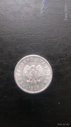 Польша 10 грошей 1949 алюминий без слова Ludowa (Народная )