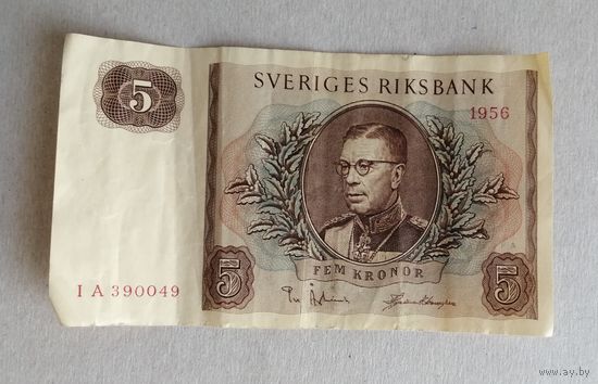 Банкнота 5 крон, 1956г, Швеция