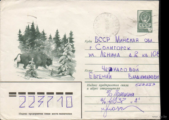 Художественный маркированный конверт СССР N 80-456(N) (23.07.1980)