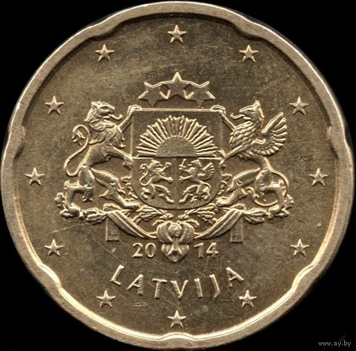 Латвия 20 евроцентов 2014 г. КМ#154 (16-9)
