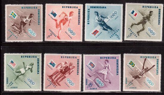 Доминикана-1957,(Мих. 585-592)  ** ,  Спорт, ОИ-1956
