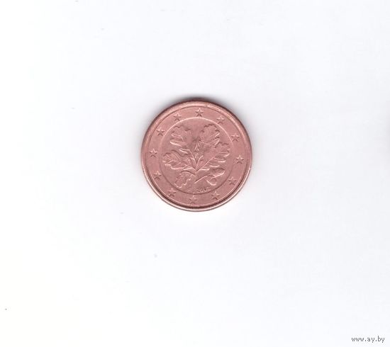 1 евроцент 2002 г F Германия. Возможен обмен