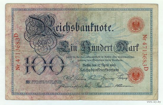 Германия, 100 марок 1903 год