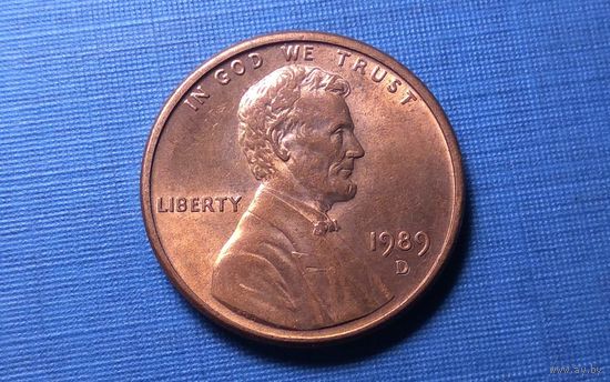 1 цент 1989 D. США.