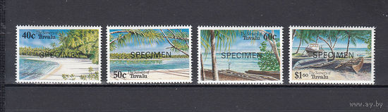 Морской берег. Тувалу. 1994. 4 марки. SPECIMEN. Michel N 679-682 (5,0 е)