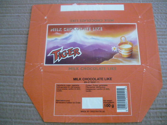 Обертка от шоколада   TIGER