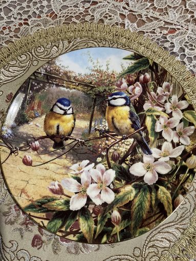 Тарелка коллекционная Птички Синички Англия винтаж