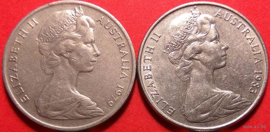 10 центов 1979, 1983. Австралия.