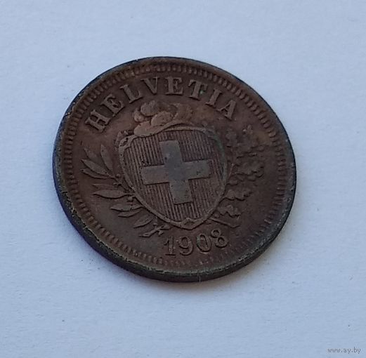 Швейцария 1 раппен, 1908 7-5-22