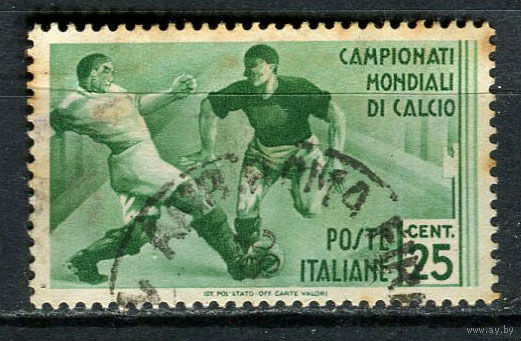 Королевство Италия - 1934 - Чемпионат мира по футболу 25С - [Mi.480] - 1 марка. Гашеная.  (Лот 43EN)-T5P3