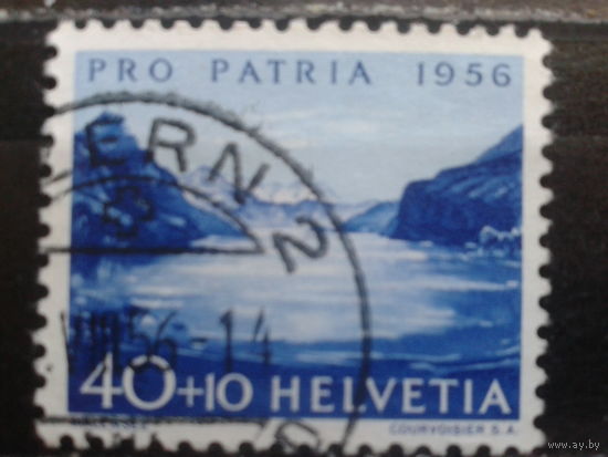 Швейцария, 1956, пейзаж, концевая, Михель 9,50 евро гаш.
