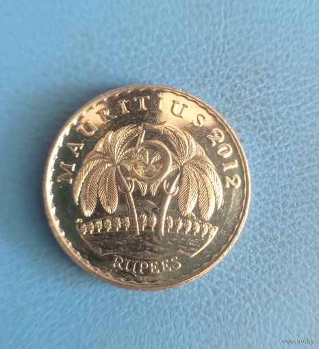 Маврикий 5 рупий 2012 год состояние огромная монета