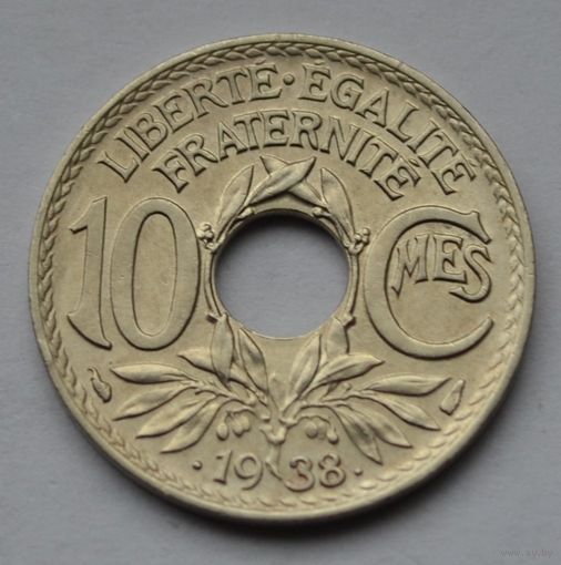 Франция, 10 сантимов 1938 г.