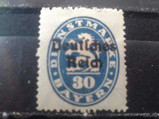 Германия 1920 Служебная марка надпечатка на марке Баварии*