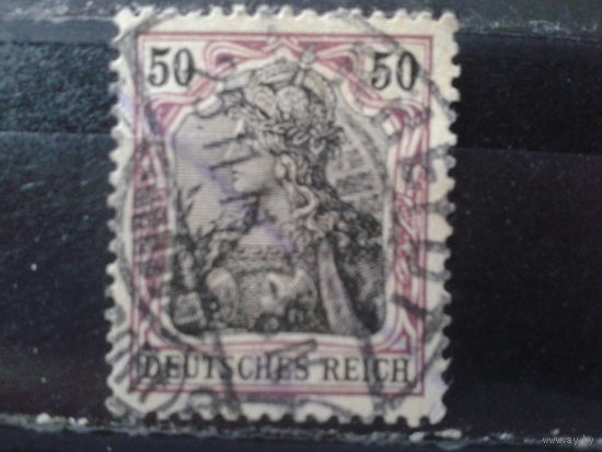 Германия Рейх 1906 "Германия" 3-й выпуск ВЗ 1 50 пф Михель-2,8 евро гаш
