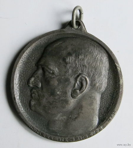 Италия. Муссолини. Медаль серебро, 28 мм.