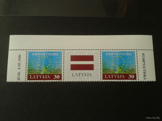 Латвия. 1999г. 50 лет Евросоюзу. сцепка.