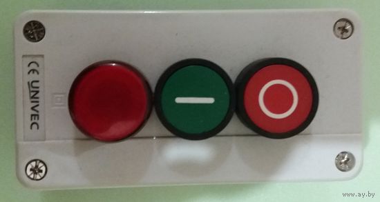 Пост кнопочный XAL-B373 (Univec CE) 2 кнопки, 1 лампочка