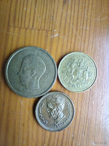 Пакистан 1 рупия 2006, Бельгия 20 франков 1982, Барбадос 5 центов 1994-26