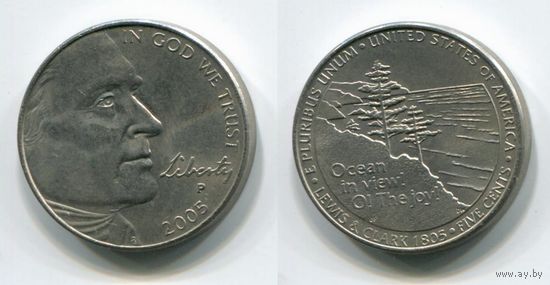США. 5 центов (2005, буква P, XF)