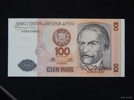 Перу 100 инти 1987г.UNC