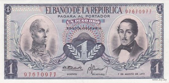 Колумбия 1 песо образца 1973 года UNC p404e