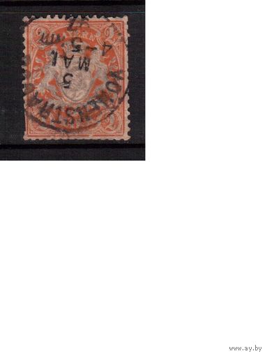 Германия(Бавария)-1900,(Мих.64х)  гаш.  , ВЗ - 3, перф.11,  Герб , (кат.=18 е)