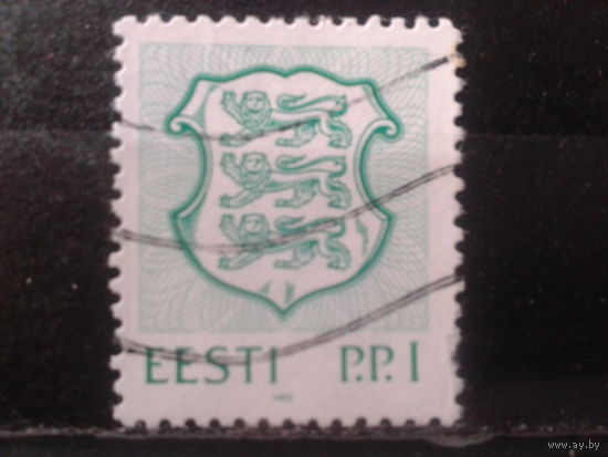 Эстония 1992 Стандарт, герб р.р.I Михель-1,7 евро гаш