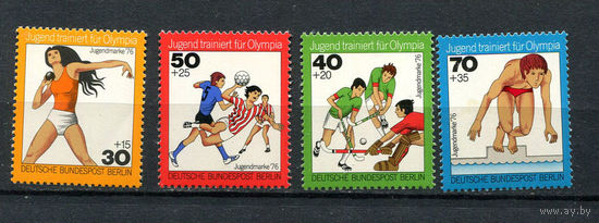 Западный Берлин - 1976 - Спорт. Молодежь готовится к олимпиаде - (есть отпечатки на клее) - [Mi. 517-520] - полная серия - 4 марки. MNH.  (Лот 93Dc)
