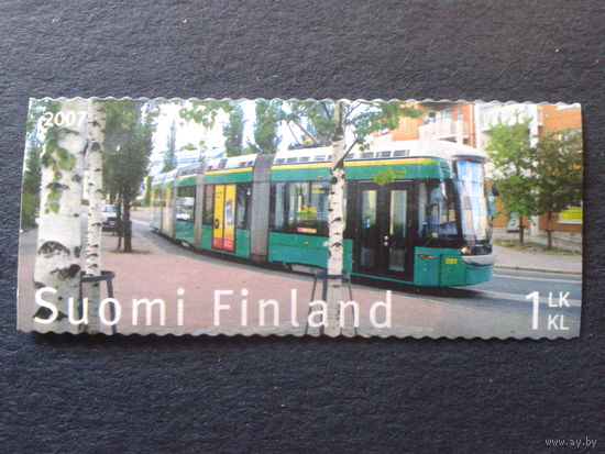 Финляндия 2007 трамвай марка из буклета