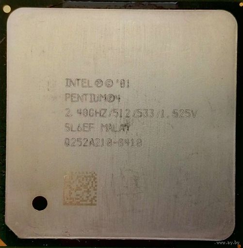 Процессор Socket 478, Intel(R) Pentium(R) 4 Processor 2.40 GHz, 512K Cache, 533 MHz FSB