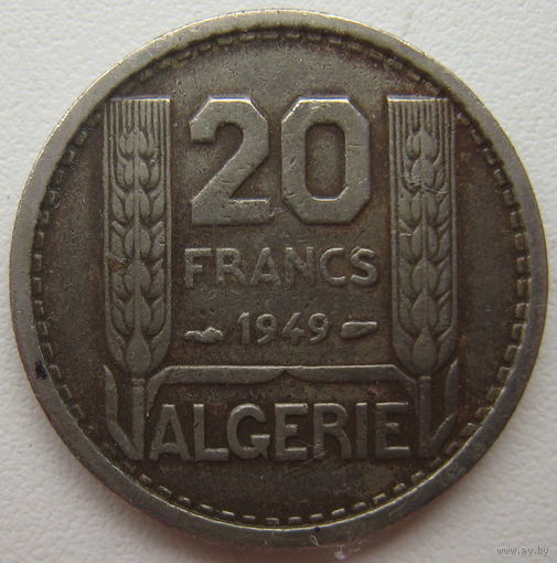 Алжир 20 франков 1949 г. (u)
