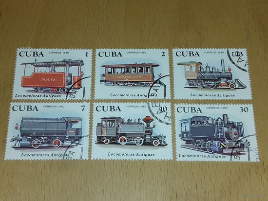 Куба 1980 Транспорт. Железная дорога. Локомотивы. Полная серия 6 марок